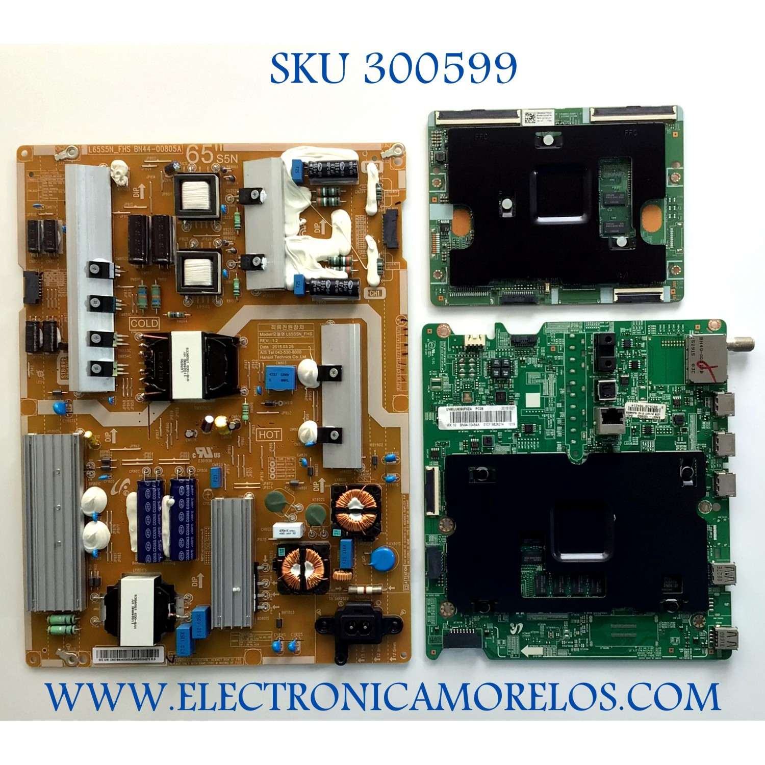 KIT DE TARJETAS PARA TV SAMSUNG / MAIN BN94-10484A / BN41-02443A / BN97-10095G / FUENTE BN44-00805A / L65S5N_FHS / BN4400805A / T-CON BN95-02057A / BN41-02291A / BN97-09255A / PANEL CY-GJ060HGSV4H / MODELO UN60JU6390FXZA MH01 / UN60JU6390FXZA